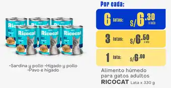 Plaza Vea Alimento húmedo para gatos adultos RICOCAT Lata x 330 g oferta