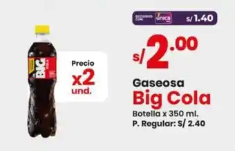 Vega Gaseosa Big Cola Botella x 350 ml. oferta