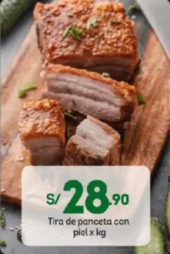 Tottus Tira de panceta con piel x kg oferta