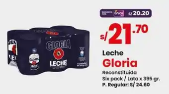 Vega Leche Gloria Reconstituida Six pack Lata x 395 gr. oferta