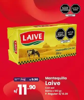 Vega Mantequilla Laive Con sal Barra x 180 gr. oferta