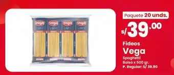 Vega Fideos Vega Spaghetti Bolsa x 500 gr. oferta