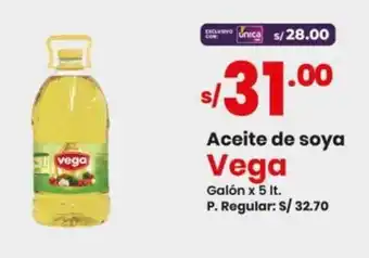 Vega Aceite de soya Vega Galón x 5 It. oferta