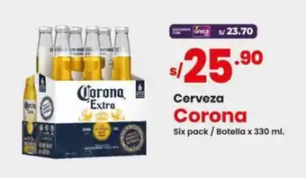 Vega Cerveza Corona Six pack / Botella x 330 ml. oferta