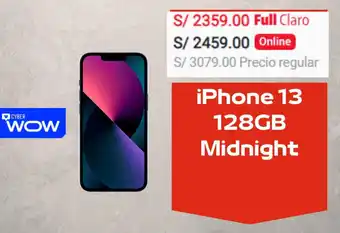 Claro iPhone 13 128GB Midnight oferta