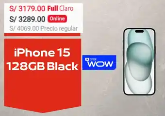 Claro iPhone 15 128GB Black oferta