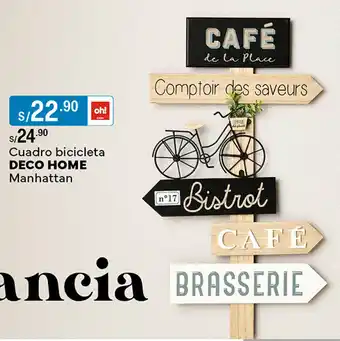 Plaza Vea Cuadro bicicleta DECO HOME Manhattan oferta