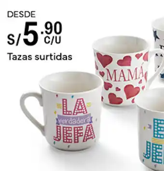 Plaza Vea Tazas surtidas oferta