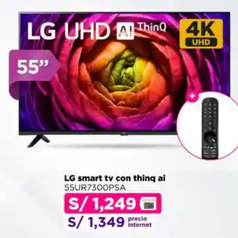 Ripley LG smart tv con thing ai 55UR7300PSA oferta