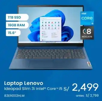 Tiendas EFE Laptop Lenovo Ideapad Slim 3i Intel Core i5 oferta