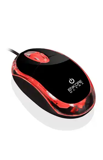 Tiendas EFE Mouse ultra negro con led rojo oferta