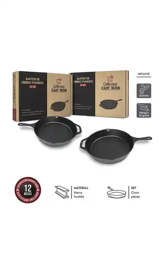 Tiendas EFE Sartén n°25 + sartén n°30 + guantes de alta temperatura + mangos de goma oferta
