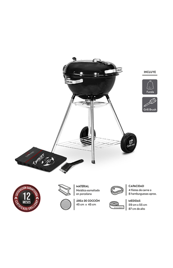 Tiendas EFE Parrilla sheriff 18"; negro + funda impermeable + brush oferta