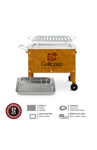 Tiendas EFE Caja china chica premium caoba + parrilla de platinas niqueladas 50x30x45 cm oferta