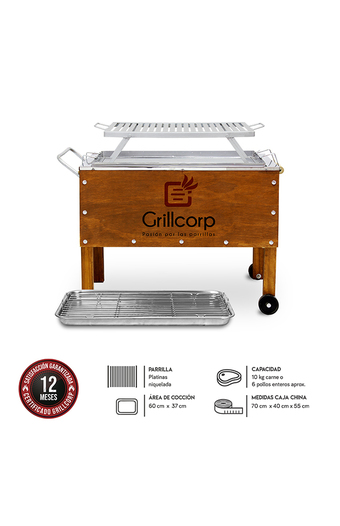 Tiendas EFE Caja china mediana premium caoba + parrilla de platinas niqueladas 70x40x55 cm oferta