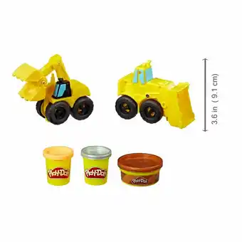 Tottus Vehículos de construcción play-doh wheels excavadora y cargadora con masa de construcción no tóxica y 2 colores adicionales oferta