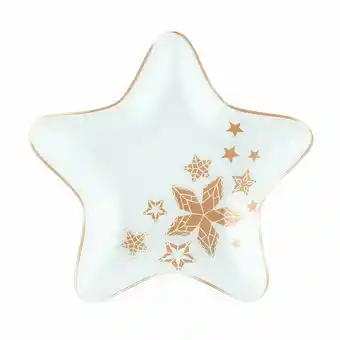 Tottus Plato vidrio 31 cm estrellas dorado oferta