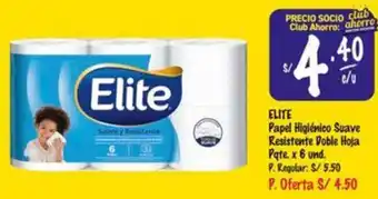 MaxiAhorro ELITE Papel Higiénico Suave Resistente Doble Hoja Pqte. x 6 und oferta