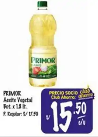 MaxiAhorro PRIMOR Aceite Vegetal Bot. x 1.8lt oferta