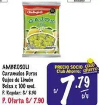 MaxiAhorro AMBROSOLI Caramelos Duros Gajos de Limón Bolsa x 100und oferta