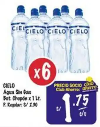 MaxiAhorro CIELO Agua Sin Cas Bot. Chupón x 1lt oferta