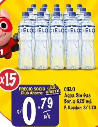 MaxiAhorro CIELO Agua Sin Gas Bot. x 625ml oferta