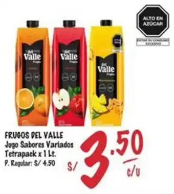 MaxiAhorro FRUGOS DEL VALLE Jugo Sabores Variados Tetrapack x 1lt oferta