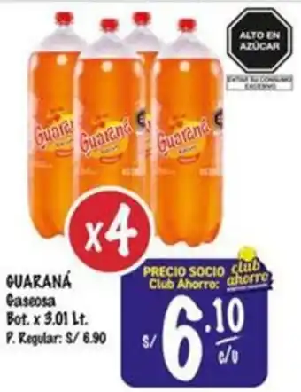 MaxiAhorro GUARANÁ Gaseosa Bot. x 3.01lt oferta