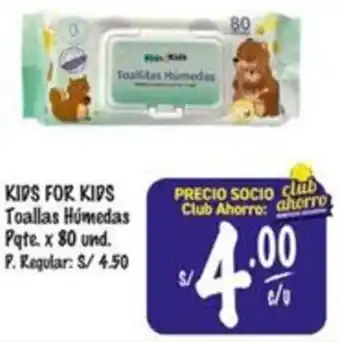 MaxiAhorro KIDS FOR KIDS Toallas Húmedas Pqte. x 80 und oferta