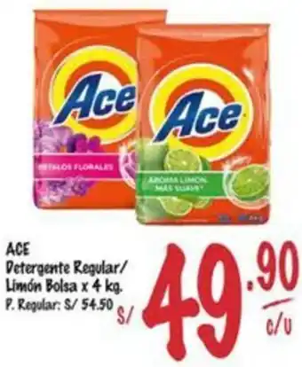 MaxiAhorro ACE Detergente Regular/ Limón Bolsa x 4kg oferta