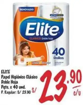 MaxiAhorro ELITE Papel Higiénico Clásico Doble Hoja Rollos Pate. x 40 und. oferta