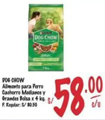 MaxiAhorro DOG CHOW Alimento para Perro Cachorro Medianos Grandes Bolsa x 4kg oferta