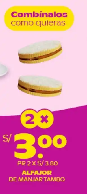 Tambo ALFAJOR DE MANJAR TAMBO x 2 oferta