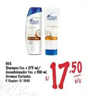 MaxiAhorro H&S Shampoo Fco. x 375 ml./ Acondicionador Feo.x 300 ml. Aromas Variados oferta