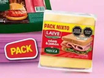 MaxiAhorro PACK MIXTO Queso Edam LAIVE + Jamón Americano SUIZA Pate. x 372 gr. oferta