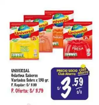 MaxiAhorro UNIVERSAL Gelatina Sabores Variados Sobre x 130 gr. oferta