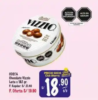 MaxiAhorro COSTA Chocolate Vizzio Lata x 182 gr. oferta