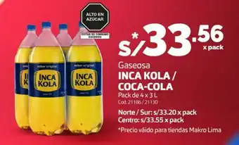 Makro Gaseosa inka cola/coca cola oferta