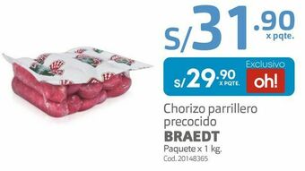 Makro Chorizo parrillero precocido braedt paquete x 1 kg oferta