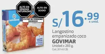 Makro Langostino empanizado coco govimar unidad x 283 g. oferta