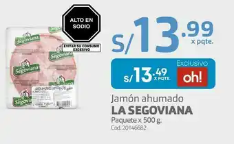 Makro Jamón ahumado la segoviana paquete x 500 g. oferta