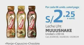Makro Leche uht muuushake unidad x 230 ml. oferta