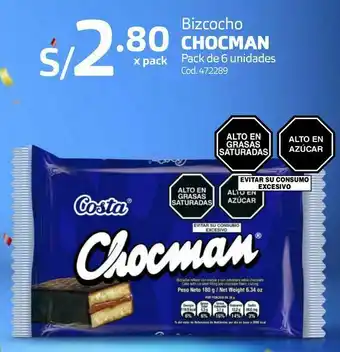 Makro Bizcocho chocman pack de 6 unidades oferta