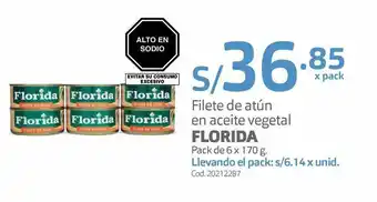 Makro Filete de atún en aceite vegetal florida pack de 6 x 170 g oferta