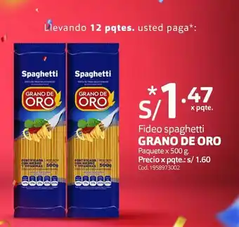 Makro Fideo spaghetti grano de oro paquete x 500 g. oferta