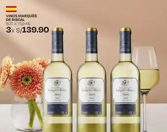 Wong VINOS MARQUÉS DE RISCAL BOT. X 750 ML X 3 oferta