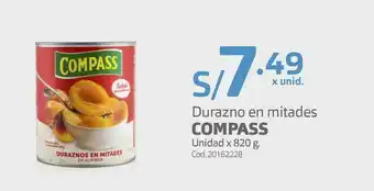 Makro Durazno en mitades compass unidad x 820 g. oferta