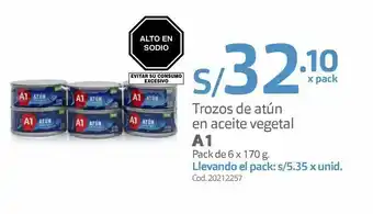 Makro Trozos de atún en aceite vegetal a1 pack de 6 x 170 g. oferta