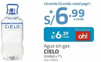 Makro Agua sin gas cielo unidad x 7 l oferta