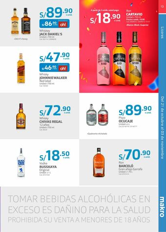Makro Ron cartavio oferta